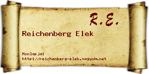 Reichenberg Elek névjegykártya